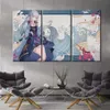 Genshin impacto Jogo pôster decoração de casa pintura hd Kamisato Ayaka miss pintura de parede pôster anime Estudo Quarto Bar Café Parede Y0927243s