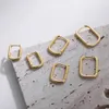 Stud Gold Color Metal Geometric Square Hoop Earring for Women Minimalist Small Circle Ear Buckle Punk Jewelry Trendy 231122