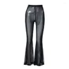 Frauen Hosen Sexy Durchsichtig Mesh Slim Hose Pailletten Flare 2023 Sommer Strand Urlaub Hohe Taille Sparkly Hosen Solide schwarze Kleidung