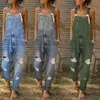 Women's Jeans Denim Workwear SpringSummer 2023 Ripped Blue Loose Straight Jumpsuit Mom Trousers Bibs Suspenders 230422