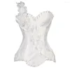 Femmes Shapers De Luxe Floral Corselet Femmes Une Épaule Désossée À Lacets Gothique Bustier Top Sexy Shaper Taille S-XXL