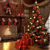 Décorations de noël paillettes arbre décor fleurs artificielles joyeux noël pour la maison 2023 ornements année cadeau