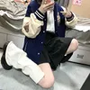 Mulheres meias japonesas fofas de inverno kawaii uniforme fofo uniforme de joelho na altura da bota