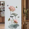 Wall Stickers Lotus Removable DIY Flowers Nursery Decor Decals 3d Floral Peel and Stick art for Home s Bedroom 230422
