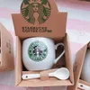 200ml Retro Ceramic Pot-bellied Milk Breakfast Cup with Spoon Color Glaze Coffee Travel Mug
