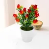 Flores decorativas 1 conjunto em vaso artificial romã escolha simulação ramos de frutas planta falsa bonsai