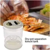 Bottles Jars Wet And Dry Separation Pickle Jar Container With Strainer Hourglass Kitchen Tools Drop Delivery Home Garden Decor Acce Dh2Uj