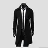 Misturas de lã masculina masculino duplo breasted trench coat mistura de lã outono inverno sólido casual fino ajuste longo jaqueta casaco de lã moda roupas masculinas 231122