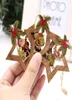 4st Star Printed Wood Pendants Ornament Xmas Tree Ornament Diy Wood Crafts Kids Gift To Home Christmas Party Decorations8969760