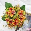 Decorative Flowers Artificial Ocean Orchid Holding Bouquet Home Decoration Party Office Livingroom Wedding Accessories