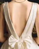 Robe De mariée en Satin pour femmes, col en V, sans manches, Hi Lo, dos nu, sur mesure, 2023