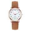 Wristwatches Simple Digital Student Glow-In-The-Dark Women'S Watch Small Fresh Sanded Leather Leisure Quartz