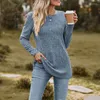 Women's T Shirts 2023 Spring Autumn Long Sleeve Round Neck Pullover Slim Solid Color Office Lady Striped Ity Casual T-shirts For Women