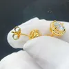 Tester per gioielli di moda Orecchini in argento sterling placcato oro con pietra di diamante grande Orecchini di lusso in moissanite