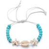 Braccialetti fatti a mano con stelle marine di bellezza naturale Braccialetti di perline eleganti freschi Braccialetti da ornamento per gioielli da spiaggia da donna