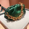 Bottegaavenetas Pouch Bags Ins Internet Celebrity Xiaojing Song Huiqiaos Same Thick Chain Pleated Cloud Bag Portable Shoulder for Women 2023 New Model