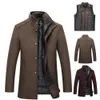 Mélanges de laine pour hommes Hommes marque hiver chaud veste Parkas manteau hommes mode automne vêtements coupe-vent laine mince réglable gilet Parkas mâle 231122