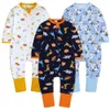 Rompers Spring Autumn 3st Set Cotton Baby Born Boys Girls Long Sleeve Jumpsuit Coverall Overalls Spädbarn Bodysuit 231123