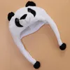 Berets adorável animal chapéu de pelúcia estilo de esqui panda cartoon earflap capuz para crianças adultos (branco)