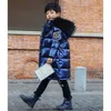 Kläderuppsättningar 514 år tonåring vinterjackor för pojkar flickor tjockas varma barn parkas mode huva vattentätt utkläder barn 231123