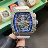 Luxe horloges Mill voor Richa Mechanisch herenhorloge Rm11-04 Zwitsers automatisch uurwerk Saffierspiegel rubberen band Zwitsers merk Designer Sport