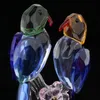 Garden Decorations Crystal Parrot Statue Bird Figurine Sculpture Animal Model Colorful Ornament for Living Room Desktop Bedroom Decor Collectable 230422