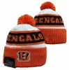 Fashion- Cincinnati''bengals''beanie Knitted Sports Teams Baseball Football Basketball Beanies Women& Men Pom Fashion Winter Top Caps Sport