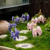 装飾的な花ソーラーウィステリアランタングランドプラグLED芝生の風景ランプガーデンヤード装飾人工花の家の屋外装飾