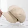 Breda randen hattar kort runt kupol logotyp tryck målare hatt kvinnor fast färg basker kvinnlig konstnär