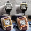 Ca Square Watch Роскошные мужские часы 40 мм Женева Оригинальный корпус из нержавеющей стали Коровий ремень Автоматические механические часы Дизайнерские мужские часы montre watch dhgates lb