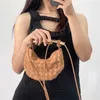 Handtasche Venetasbottegas Sardine Woven Bag Ledertasche Nische Metall Half Moon Handle Dumpling Bag One Shoulder Cross Body Handtasche