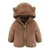 Manteau en duvet polaire pour enfants de 03 ans, veste chaude à manches longues avec oreilles d'ours, vêtements pour enfants de 03 ans, 231123