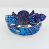 28% OFF Designer novo cinto de cabeça de caveira de baile azul brilhante cravejado de diamantes feminino