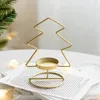 Candle Holders Fashion Alloy Christmas Tree Candlestick Golden Star Crafts Living Room Table Home Decor Xmas Restaurant Stands