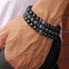 Charm Bracelets LIEBE ENGEL Beads Bracelet Men Natural Volcanic Stone Bead Tibetan Buddha Chakra Lava Diffuser Fashion Jewelry