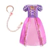 Flickans klänningar barn flicka rapunzel klänning barn trasslade förklädnad karneval tjej prinsessa kostym födelsedagsfest klänning kläder 2-8 år 231122
