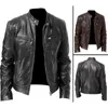 Men's Fur Faux 2023 Mens Fashion Leather Jacket Slim Fit Stand Collar PU Male Anti wind Motorcycle Lapel Diagonal Zipper Jackets Men 231123