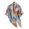 Scarves Luxury Triangle Cashmere Winter Shawl Women Scarf Fashion Plaid Print Thick Warm Pashmina Bufanda Wraps Casual Travel Echarpe