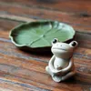 Szhome Handgjorda rökelsebrännare Backflow rökelsebrännare Holder Frog Lotus Leaf Home Decor Joss Stick Censer