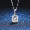 Anhänger Halsketten 1 Karat Smaragdschliff Moissanite Halskette für Frauen 925 Silber Iced Diamond Platinum Plated Pass TesterAnhängerAnhänger