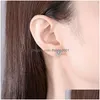 مسمار جديد أصلي 925 Sterling Sier Earrings 2022 Crystal Stud Women Rose Gold Crown Infinity Heart Jewelry Drop Dropress Jewelry Dhxtv