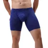 Sous-vêtements longs pour hommes, caleçons Sexy pour hommes, Boxer avec poche bombée, short de sport, vêtements de nuit