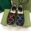 Mocassini da donna di design di lusso: scarpe basse espadrillas jacquard con tela e pelle di agnello, nero classico, suola in gomma - Taglia 36, nuovissime da AIS