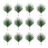 Fleurs décoratives 24 pièces branche de pin artificielle fournitures de fête décor de noël rangée de lumières Branches pics Pvc plantes de bébé de noël
