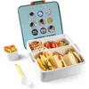 Geschirr-Sets Bento-Lunchbox für Kinder, auslaufsicher, mit einer Sauce, 3 Fächern, für Erwachsene, wiederverwendbare Mahlzeit-Snack-Verpackung