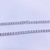Sprzedawanie srebrnego biżuterii 925 biżuterii Hip 4 mm Naszyjnik łańcucha tenisowego Bransoletka Moissanite łańcuch tenisowy