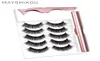 MAYSHIKOU 3D 5PAIRS magnetiska ögonfransar med eyeliner Applicator Clip Mix NaturalThick Style Extension False Lashes Set4701282