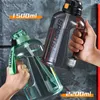 water bottle 2.2 Liter Gym Water Bott with Straw Men Women Fitness Large Capacity Big Bott Outdoor with Handd Water Botts Q231123