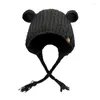 Berets 50JB Lovely Cartoon Ear Flap Hat For Women Girl Soft Beanie Hooded Skull Outdoor Activity Cap Windproof Pullover