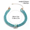 Choker DQQ Elegant Bead Chain Short Necklace Trend Multi Layered Imitation Pearl Women Charm Wedding Jewelry Blue Pattern